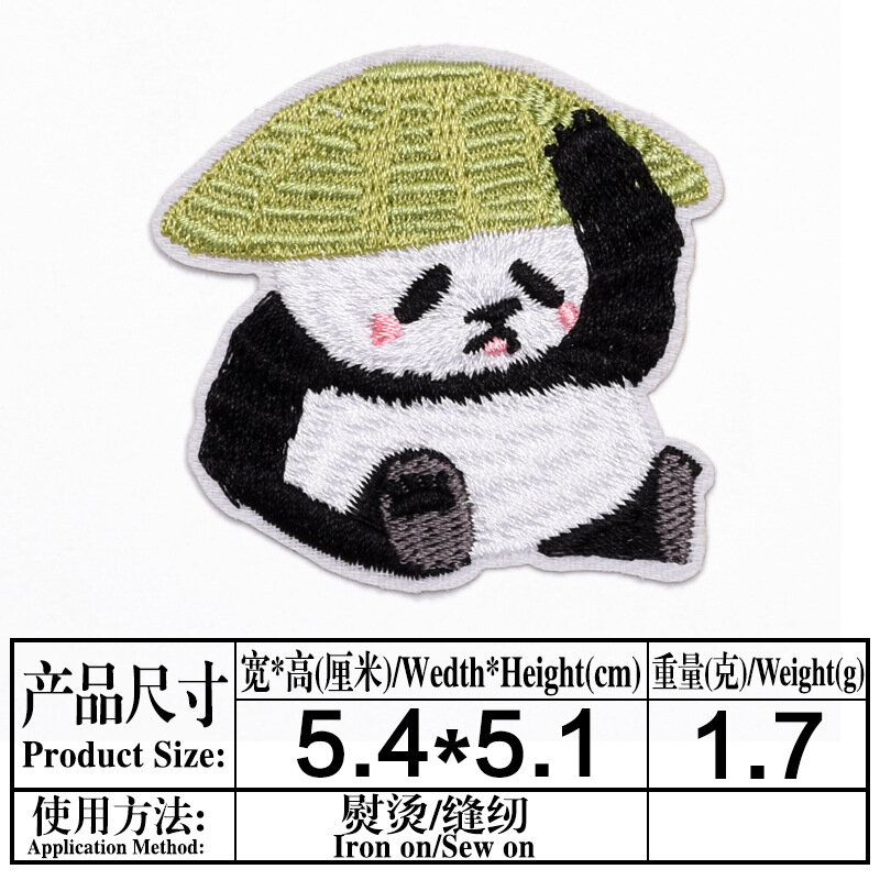 Serie de dibujos animados de Panda para ropa de niño, parches bordados para planchar, pegatina para sombreros, Jeans, DIY, apliques, insignia