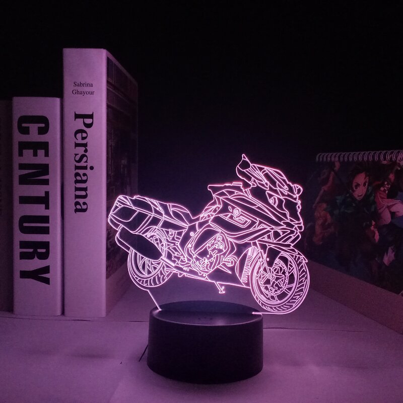Luz LED con forma de coche y Motor para decoración del hogar, Luminarias 3D con USB, luz nocturna para dormir en el escritorio, 16 colores que cambian