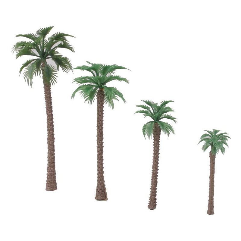 40 Pcs 코코넛 야자 모델 나무/풍경 모델 플라스틱 인공 레이아웃 열대 우림 디오라마