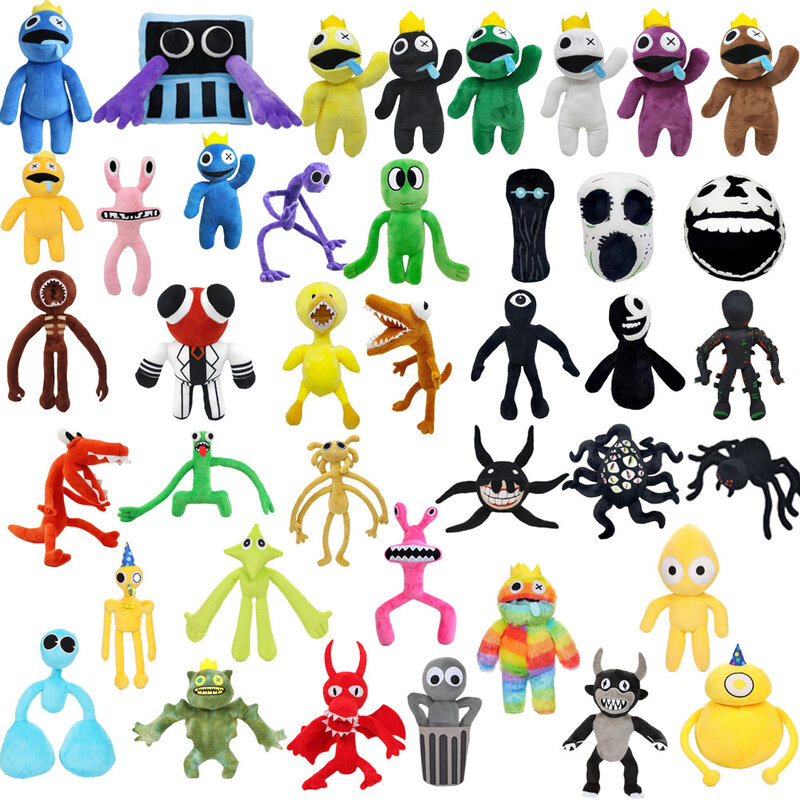 Conjunto completo de 30cm arco-íris amigos brinquedo de pelúcia personagem do jogo dos desenhos animados boneca macio animais de pelúcia brinquedos crianças presentes de natal