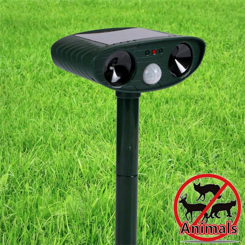 猫の犬用の超音波ソーラーLEDランプ,安全性,3つの垂直ロッドを備えた防水装飾機器。