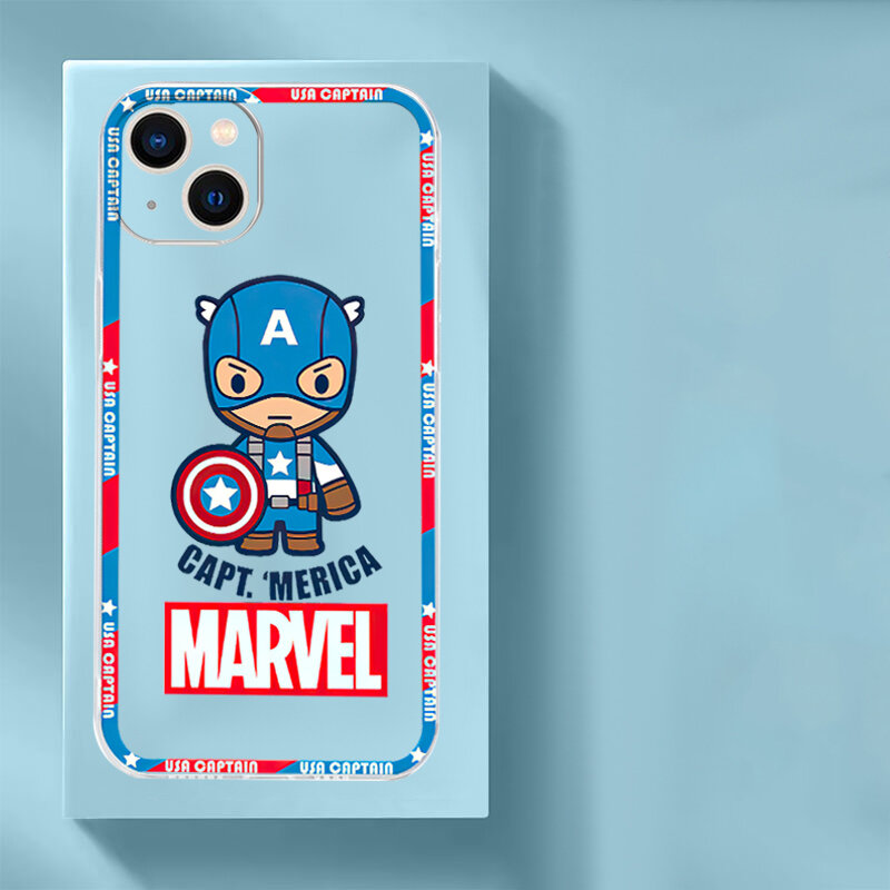 Casing Ponsel Marvel Comics untuk iPhone 13 11 12 Pro Max 13 12 Mini X XR XS MAX SE 2020 7 8 6S Plus Cangkang Pelindung Celular Funda
