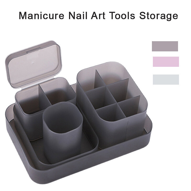 5Pcs/Set Manicure Nail Art Tools Storage Box Makeup Organizer Nail Polish Brush Lipstick Holder Tools Container Home Accessories