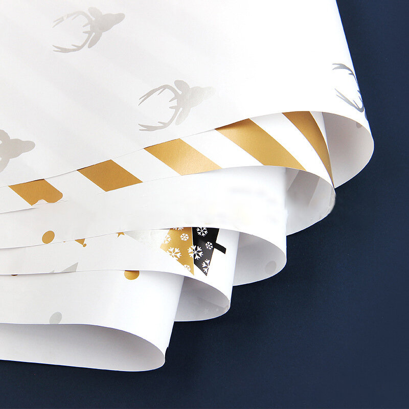 Papier d'emballage Kraft 50x70cm papier décoratif imprimé dessin animé de noël papier d'emballage cadeau de mariage série de noël