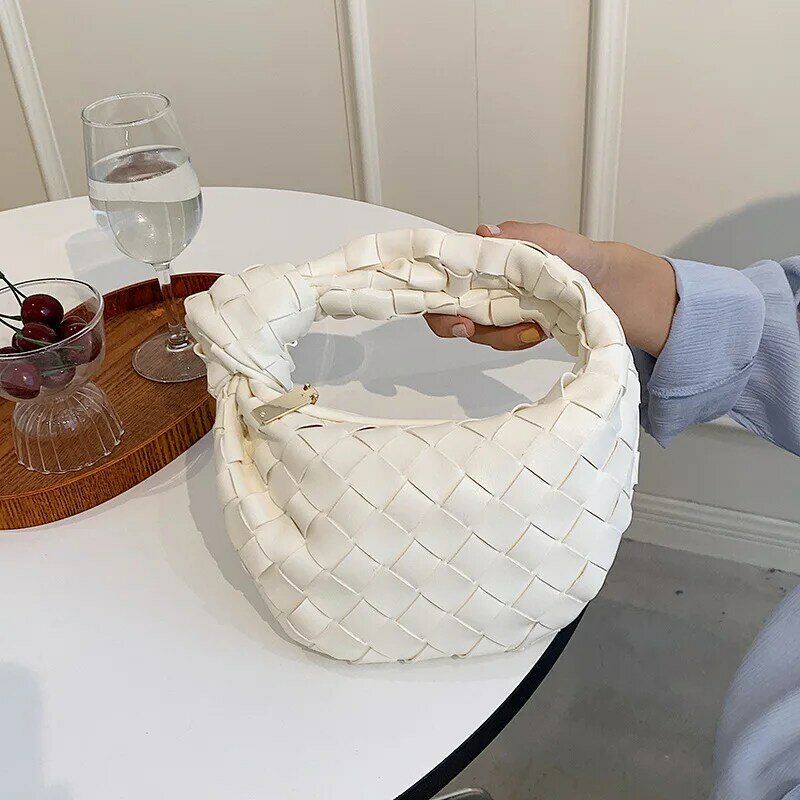 New arrive Fashion woven bag luxury designer handbag  Casual Women Totes Shoulder Bags Female Leather Solid Color Handbag 2022