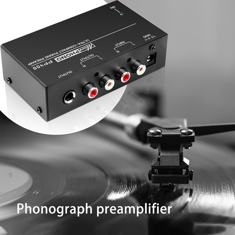 Ultra-Compact Phono Preamp Preamplifier With Rca 1/4Inch TRS Interfaces Preamplificador Phono Preamp PP400,US Plug