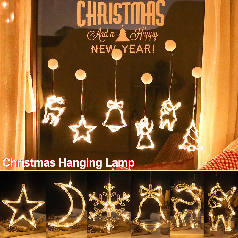 Świąteczna dekoracja ledowa lampa ssąca Snowman choinka lampka na baterię INS dekoracja sypialni lampka nocna wisząca
