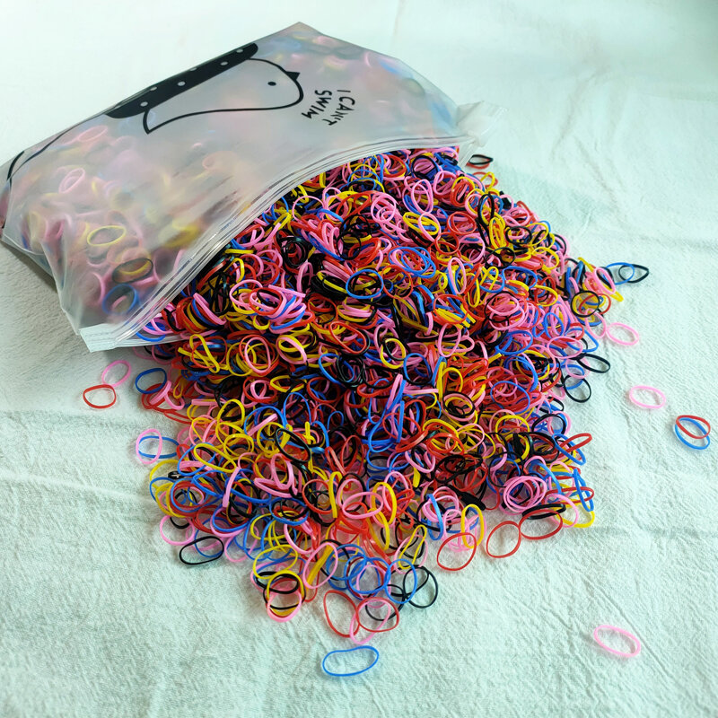 Bandas de goma desechables de colores para niña, cintas elásticas para el pelo, diadema para Coleta, accesorios para el cabello, 500 Uds.