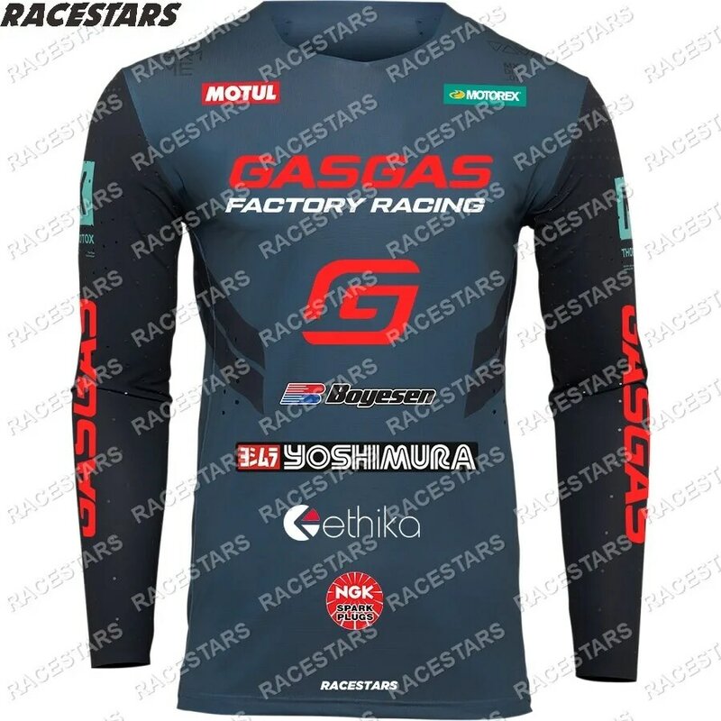 GASGAS 2023 Enduro Motocross Racing Downhill Jersey Cycling Wear Mountain Dirt Bike MTB Maillot Ciclismo Hombre Quick Dry ATV