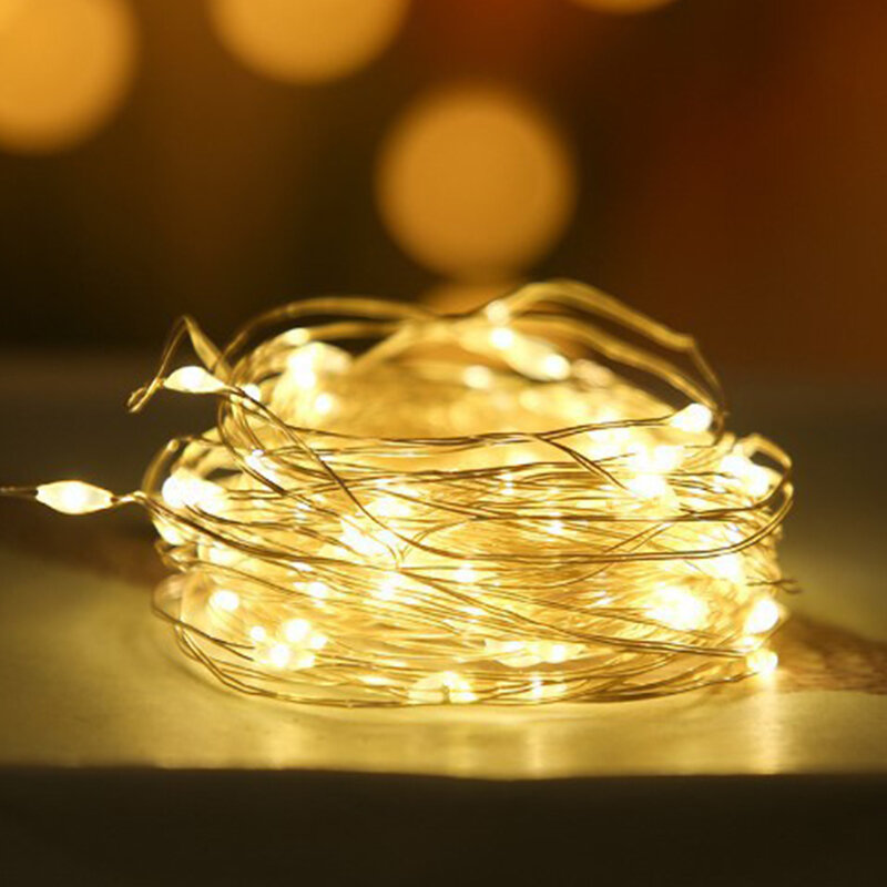 Guirnalda de luces LED con batería, lámpara de alambre de cobre para Navidad, boda, fiesta, vacaciones, iluminación de hadas, decoración del hogar y dormitorio