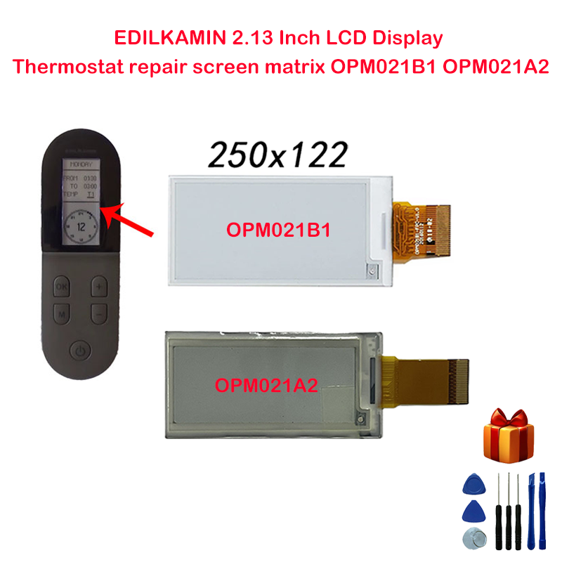 EDILKAMIN 2.13 Cal wyświetlacz LCD termostat naprawy matryca ekranu OPM021B1 OPM021A2