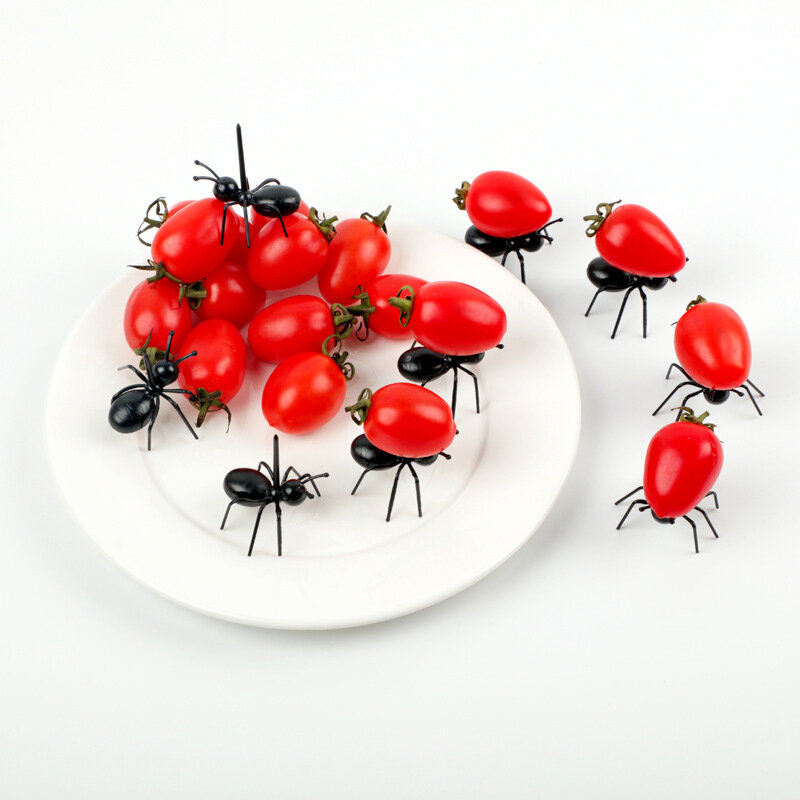 개미 포크 동물 파티 장식 어린이를 위한 음식 추천 크리에이티브 과일 포크 재사용 가능한 어린이 스낵 케이크 디저트 점심 선택, 12 개