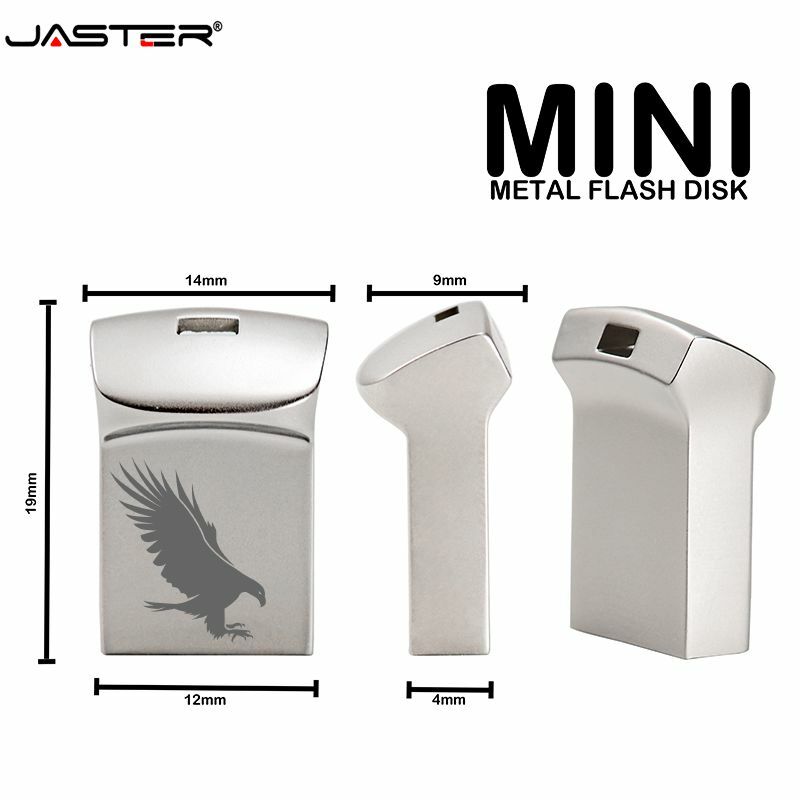 Jaster-mini pendrive de metal, dispositivo de memória com entrada usb, personalizável, para presentear em eventos, 4gb, 8 gb, 16gb, 32gb, 64gb, 128 gb