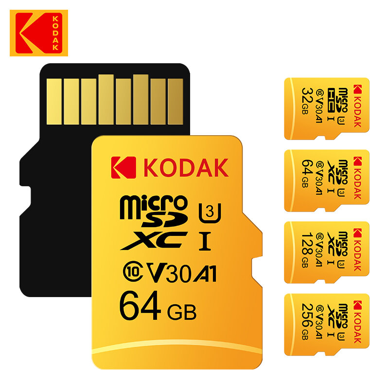 كوداك مايكرو SD بطاقة 64GB بطاقة الذاكرة 64GB عالية السرعة 64gb U3 V30 UHS-I 64GB فئة 10 بطاقة فلاش 64GB كارتاو دي ميموريا للهاتف