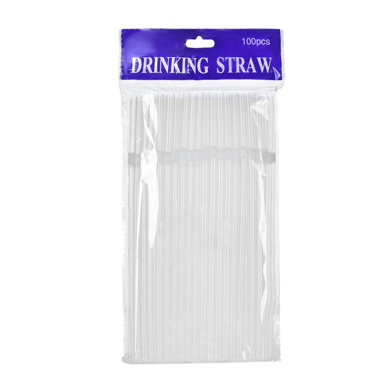 100Pcs Transparent Drinking Straws Plastic Straws For Kitchenware Bar Party Beverage Cocktail Drink Flexible Disposable Straws