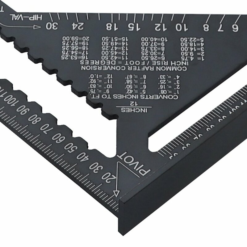 Angle Ruler Metric Aluminum Alloy Triangular Measuring Ruler Woodwork Speed Square Triangle Angle Protractor