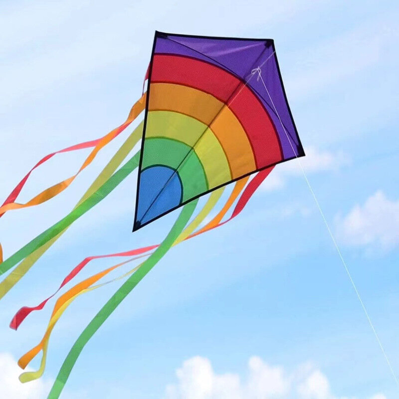 Dreieckige Kite Einfache Farbe Gürtel Linie Bord Frühling Kite Festival eltern-kind-Interaktive Kinder Erwachsenen Im Freien Spaß Spielzeug