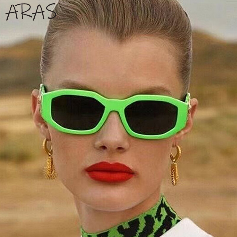 Небольшие квадратные солнцезащитные очки в стиле ретро, женские модные нестандартные многоугольные солнцезащитные очки, мужские оттенки, ...