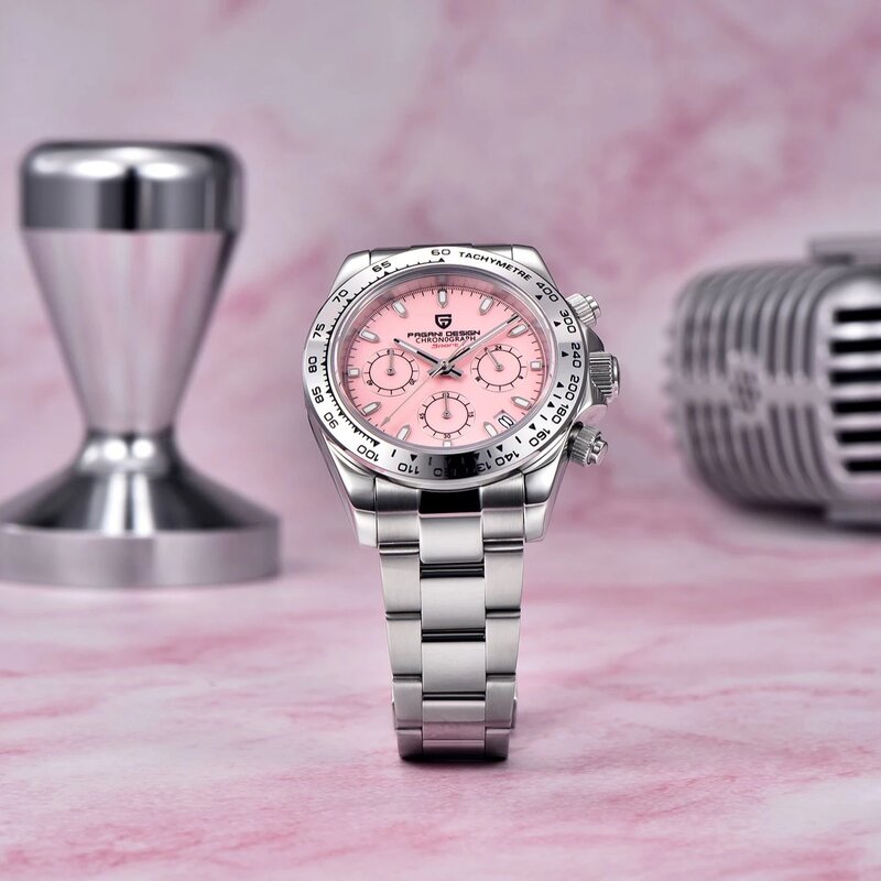 PAGANI New Stainless Steel Bezel Men Quartz wristwatches Luxury Sapphire Glass Chronograph VK63 Watch Men reloj hombre