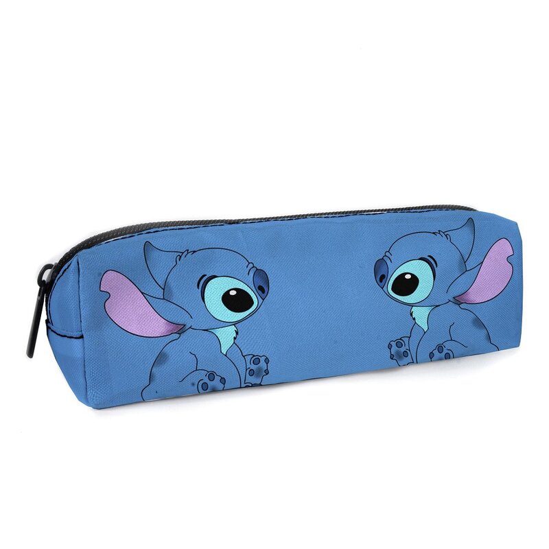 Kotak Pensil Jahit Disney Gambar Kartun Lilo & Stitch Tas Pena Cetakan Perlengkapan Sekolah Pelajar Tas Penyimpan Penghapus Pena Besar