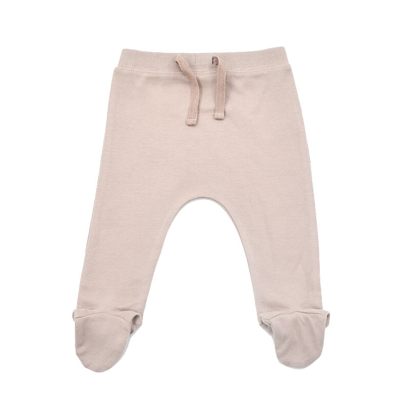 Newborn Pants Cotton Spring Autumn Unisex Solid Elastic Waist Baby Boy Trousers Infant Footies Babies Girls Trouser New