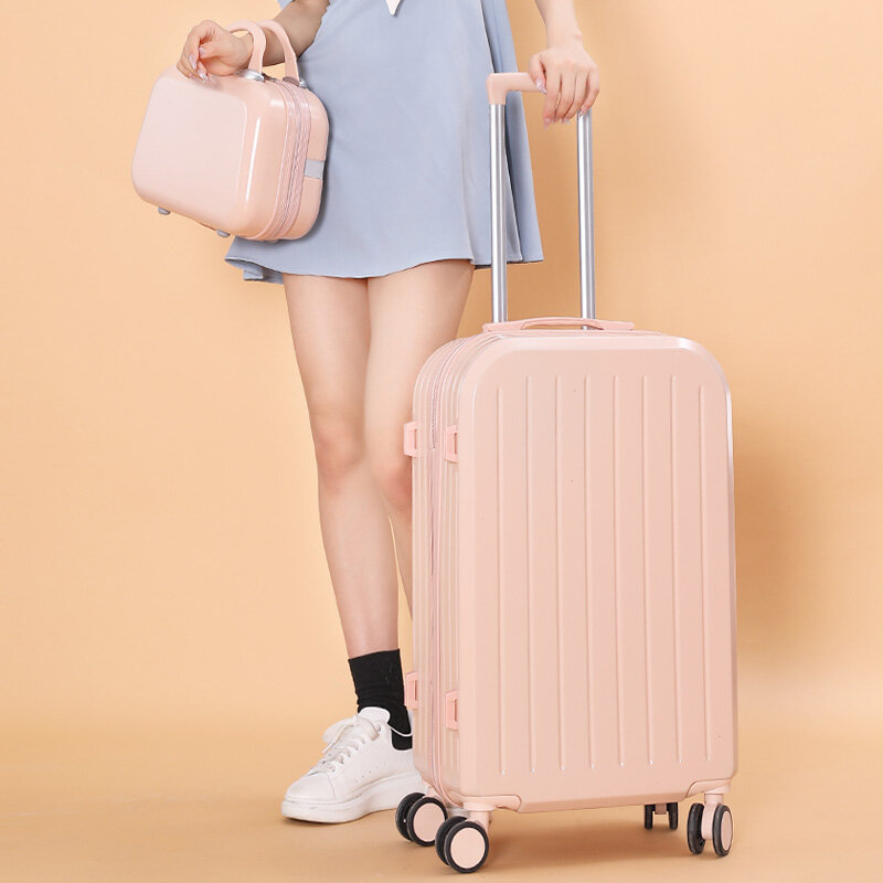 女性用トラベルスーツケース20インチ,ホイール付きスーツケース,機内持ち込み手荷物,婦人服,化粧品