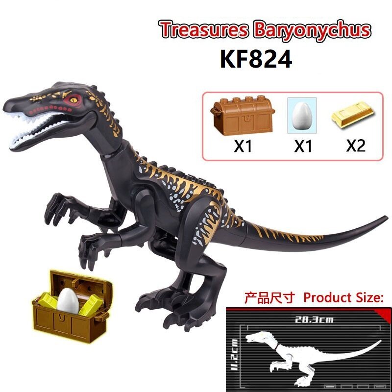Kf822 frete grátis grande dinossauro blocos de construção velociraptor cinza tyrannosaurs rex modelo tijolos educação brinquedos para crianças presente