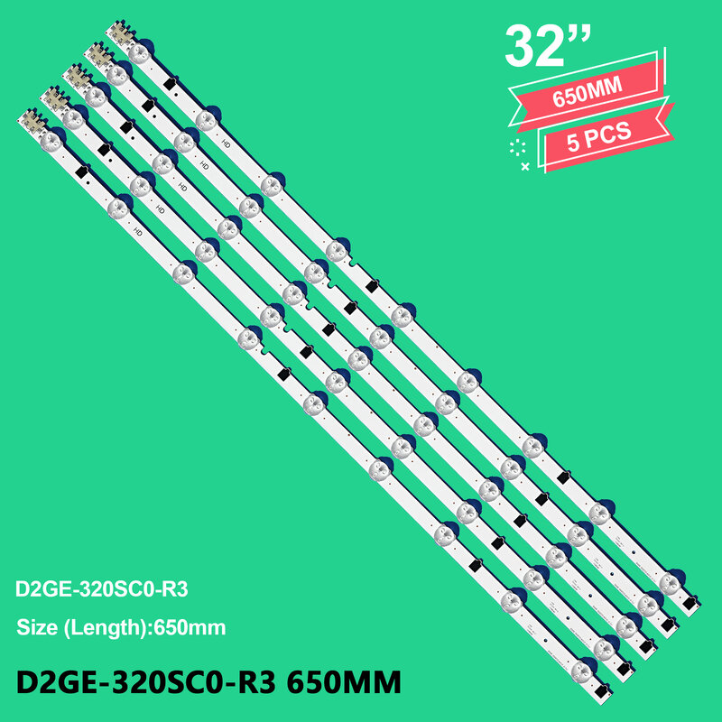5ชิ้น/ล็อตสำหรับ D2GE-320SCO-R3 Ue32f5000 2013SVS32H Sansung UA32f4100AR แสงไฟ D2GE-320SC0-R3 9LED 650มม. UA32F4088AR