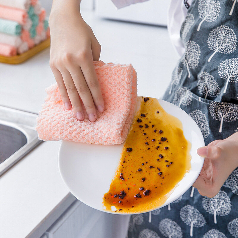 Stracci anti-grasso stracci assorbenti in microfibra piatto da cucina panno stoviglie pulizia della casa asciugamano utensili da cucina gadget 10 pz