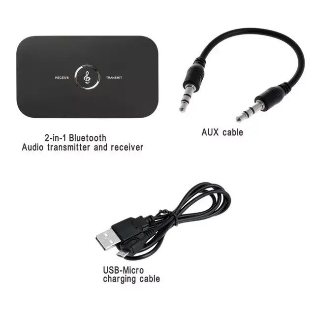 Pemancar Penerima Audio 5.0 Baterai 300Mah 3.5Mm AUX Jack Adaptor Nirkabel Musik Stereo untuk TV Headphone PC Mobil