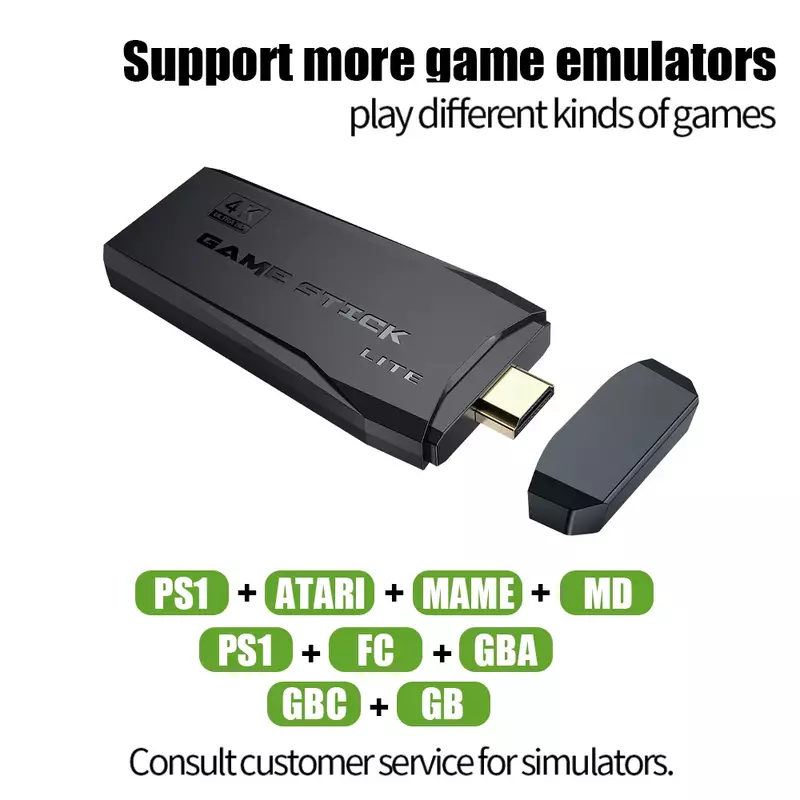 Ewwke M8 Video Máy Chơi Game 2.4G Đôi Không Dây Điều Khiển Chơi Game Dính 4K 10000 Trò Chơi 64GB Retro Trò Chơi cho PS1 GBA Dropshipping