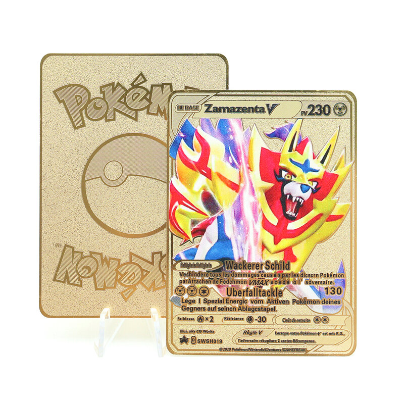 Pokemon Pikachu Charizard French Shiny Gold Metal Card Vmax GX EX Game Tag Team Fighting Ordering Series Child  Holiday Gift