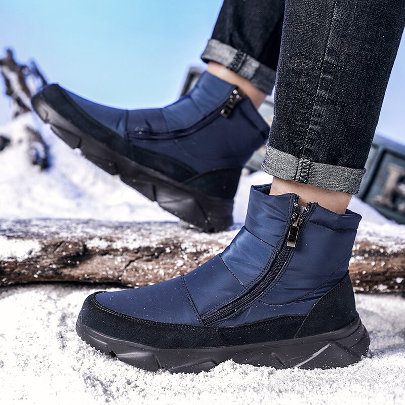 Botas de neve de inverno dos homens botas de neve de pele de moda casal manter quente sapatos de inverno confortáveis botas hombre tênis ao ar livre