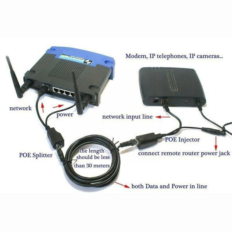 Poe Adapter Cáp Rj45 Kiêm Bật Lửa Bộ Chia Mạng Chia Nguồn Poe Ethernet Bộ Dụng Cụ Tách Bộ Combo Kiêm Bật Lửa Trên Adapter X6w2