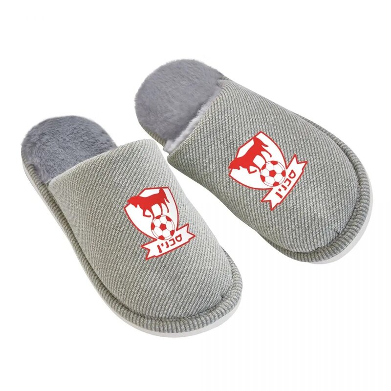 Israel bnei sakhnin fc chinelo feminino macio macio pelúcia quente sapatos de casa anti-skid cozy plush