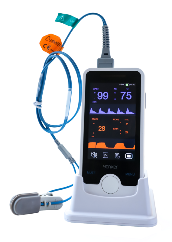 Touch Screen Handheld Patient Monitor Blood Pressure Machine SPO2 PR ETCO2 Vital Sign Monor Optional for SPO2 NIBP PR capnograph