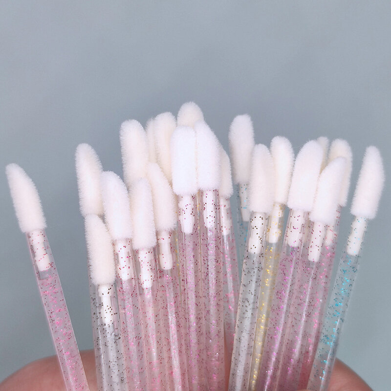 100Pcs Disposable Lip Brush Crystal Makeups Brushes eyeLash Extension Mascara Applicator Lipstick Wands Cosmetic Make up Tools