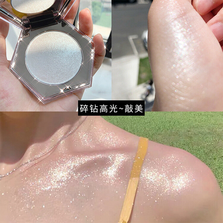 Diamond Face Highlighter Glitter Powder Palette Long-lasting Brightening Pearlescent Luminizer Waterproof Face Makeup High Gloss