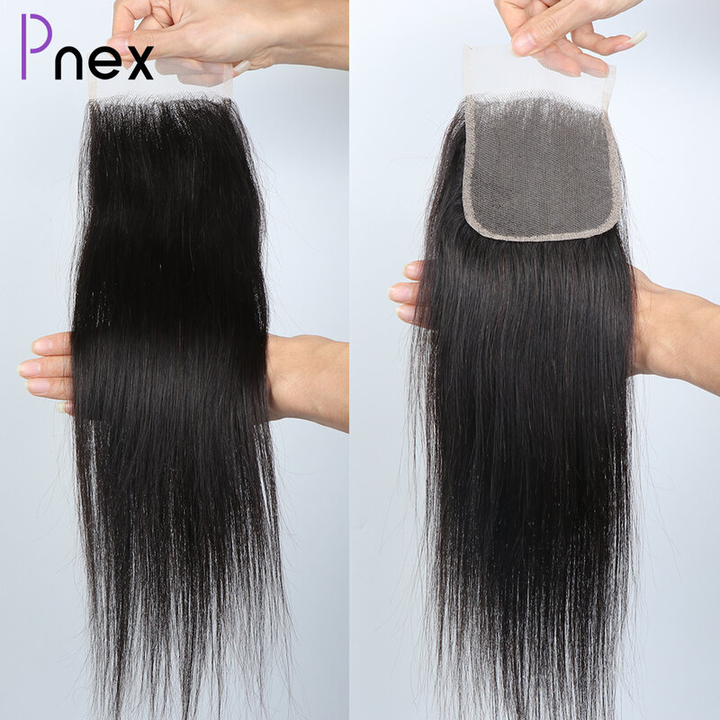 Zestawy PNEX Straight Wave z zamknięciem brazylijskie włosy wyplata 3 wiązki z zamknięciem naturalne wiązki ludzkich włosów z zamknięciem