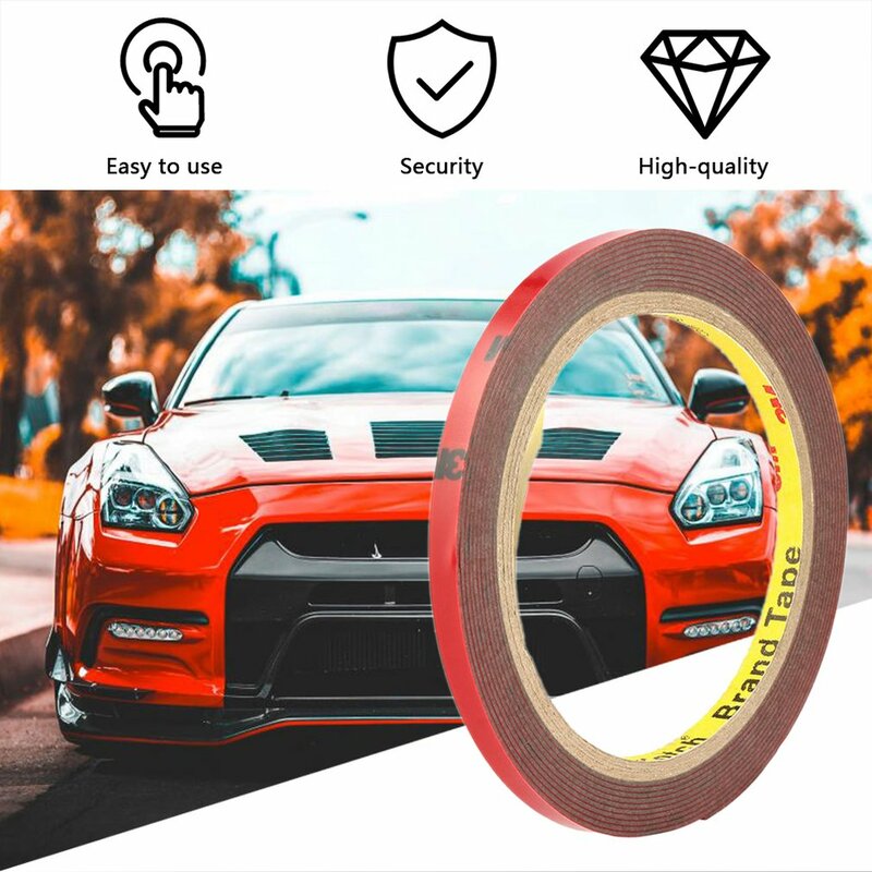 Red Acrylic Home Practical 3 M Auto Truck Car Acrylic Foam Double Sided Attachment Tape Adhesive 10mm Width Glue Sticker