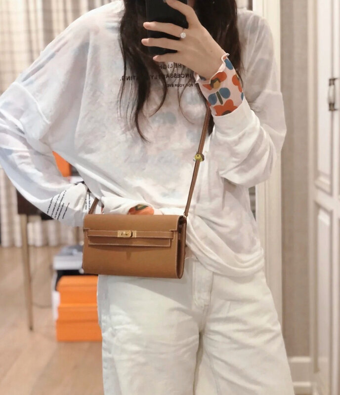 サンマリーズ-本革の女性用財布,女性用の長いトートバッグ,オレンジのボックスが付いた高級ブランドのウォレット