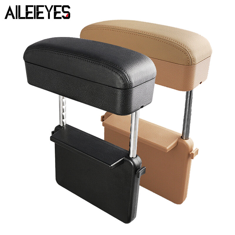 Universal Car Armrest Box Storage Organizer Elbow Support Cushion With Six Color StyleS ABS and PU Leather Materail