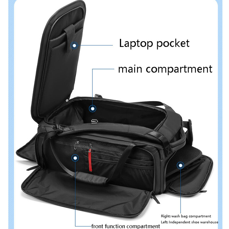 Men Multifunctional Dry and Wet Separation Sports Fitness Bag Outdoor Travel Tote Shoulder Sling Bag Business Backpack for Male