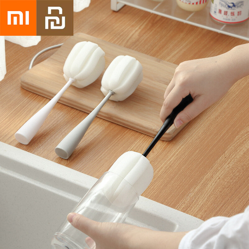 Xiaomi Youpin Can Vertical Long-handled Cup Brush Sponge Cleaning Cup Brush Baby Bottle Cleaning Brush Kitchen Cleaning Gadget