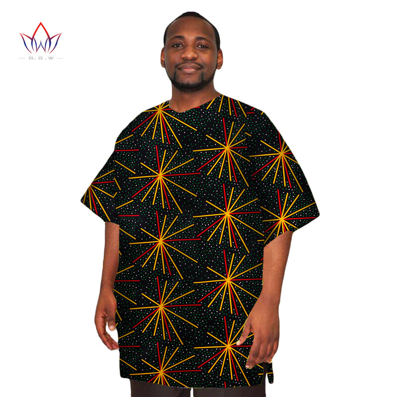 Casual Short Sleeve Shirt African Clothes Men T Shirt Classic Africa Print Bazin Riche Tops Traditional African Clothing WYN10
