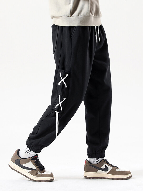 Pantalon de survêtement ample pour hommes, Streetwear décontracté avec ruban, Baggy longueur cheville, pantalon grande taille 6XL 7XL 8XL, nouvelle collection printemps 2022