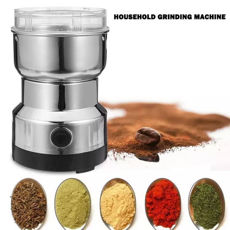 Moedor de café elétrico cozinha elétrica cereais grãos de nozes grãos de especiarias máquina moedor multifuncional casa café maior