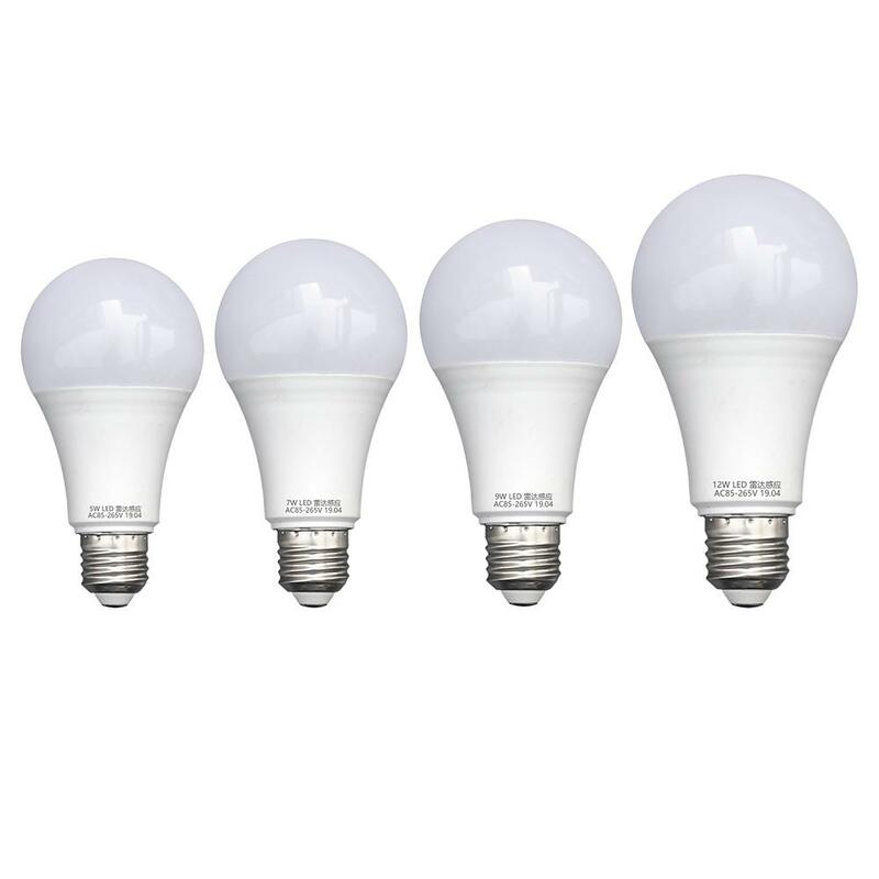 Ampoule LED SMD5730, 5/7/9/12W E27, économie d'énergie, capteur de mouvement, éclairage blanc professionnel, Auto OFF/ON