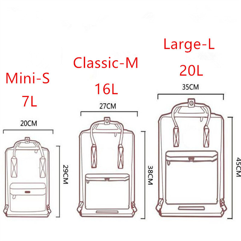 กระเป๋ากันน้ำสำหรับ7L/16L/20L สำหรับนักเรียนหญิงกระเป๋าเป้แฟชั่นสำหรับเด็กผู้หญิง