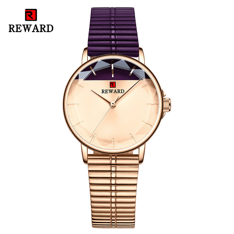 REWARD Premi orologi da donna nuovo quadrante moderno cinturino in acciaio inossidabile orologio al quarzo orologio da polso Casual da donna in acciaio inossidabile impermeabile